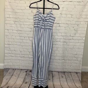 Retrod Striped Jumpsuit with Bow